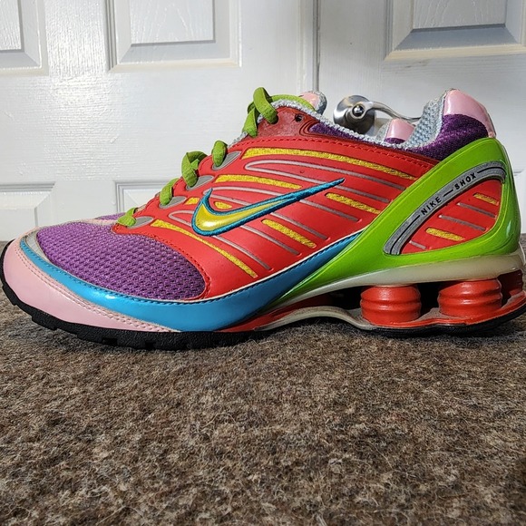 Nike Shox Go Multicolor Red Green Purple Running Shoes Sz 8.5 No Insoles *RARE* - Picture 3 of 16
